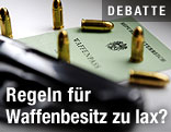 Pistole, Waffenschein und Patronen