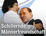 Libyens Staatschef Gaddafi und Italiens Premierminister Berlusconi
