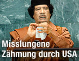 Libyens Staatschef Gaddafi bei der Generalversammlung der Vereinten Nationen