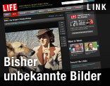 Screenshot der Seite www.life.com: Eva Braun mit Schäferhund