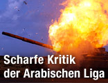 Al-Gaddafi Panzer explodiert nach Luftangriff