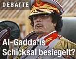 Libyens Staatschef Muammar Al-Gaddafi in Uniform