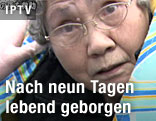 80-jährige Japanerin, die nach neun Tagen aus den Trümmern geborgen werden konnte