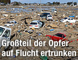 Vom Tsunami zerstörte Autos