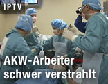 Verstrahler Arbeiter in Krankenhaus
