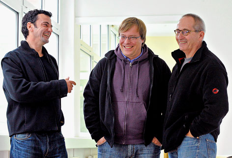 Die Regisseure Christian Petzold, Dominik Graf und Christoph Hochhäusler