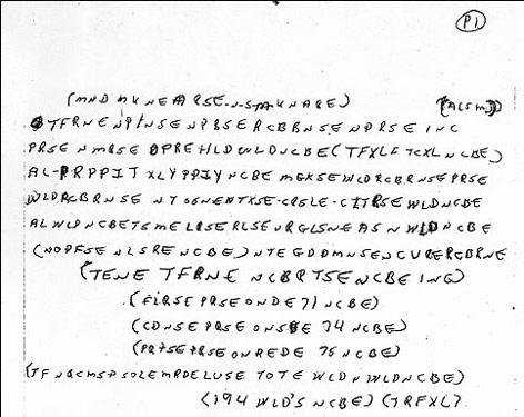 © FBI Kodierte Schrift
