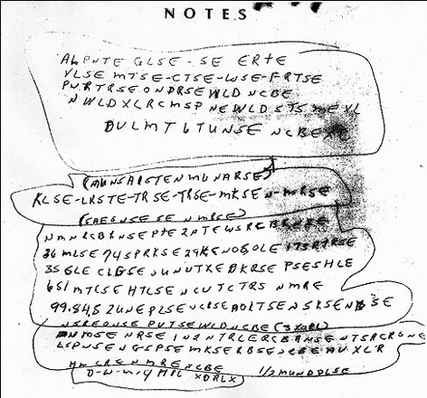 © FBI Kodierte Schrift