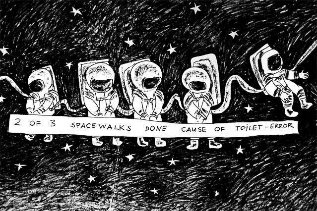 © ORF.at/Sabine Koder Lena Lapschina "My Favorite Late-Night Television", Wandbemalung mit Sprechblasen