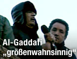 Muammar Al-Gaddafi bei einer Fernsehansprache