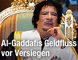 Muammar Al-Gaddafi auf Thron