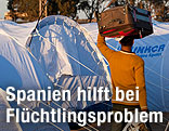 Flüchtlinge im Lager