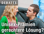 Mann und Frau unterhalten sich