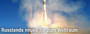 Die Rakete Soyuz TMA-18 startet vom Baikonur Kosmodrom in Kasachstan