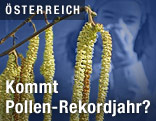 Pollen vor schneuzendem M&auml;dchen