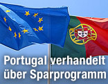 EU- und Portugal-Flagge