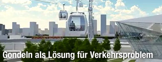 Computeranimation der Seilbahn in London