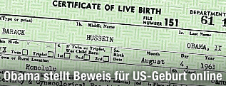 Geburtsurkunde von Barack Obama