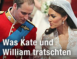 Prinz William und seine Frau Kate unterhalten sich während der Trauungszeremonie