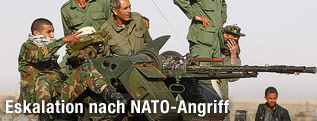 Al-Gaddafi Soldaten mit Flugabwehr