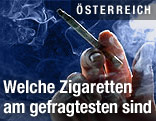 Hand hält Zigarette
