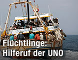 Flüchtlingsboot vor Lampedusa