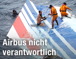Taucher auf dem Flügel des Airbus