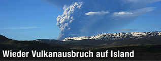 Luftansicht des Vulkanausbruchs