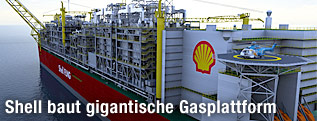 Grafik der Gasplattform Prelude