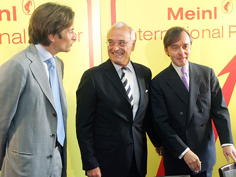 © APA/Roland Schlager Karl Heinz Grasser, Ex-Verbund-Chef Hans Haider und der Banker Julius Meinl V.