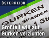 Etikette auf Gurken