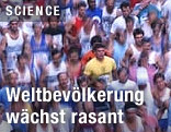 Dutzende Menschen laufen