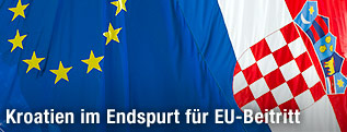 Flagge von Kroatien und der EU