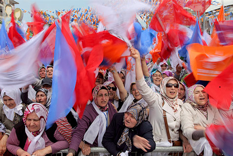 Fans des türkischen Premiers Tyyip Erdogan