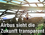 Computergrafik eines zukünftigen Flugzeugs von Airbus