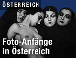 Rudolf Koppitz "Komposition" (1925):  Nackte Frau neben Frauen in Kutten