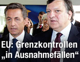 Frankreichs Pr&auml;sident Nicolas Sarkozy und EU-Kommissionspr&auml;sident Jose Manuel Barroso