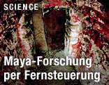 Videoaufnahme auf aus einer rund 1.500 Jahre alten Grabkammer der Maya