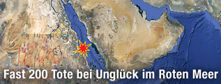 Landkarte der Saudiarabischen Halbinsel, dem Sudan und Ägypten