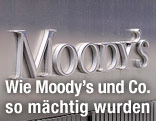 Moodys Schriftzug am Büro in New York