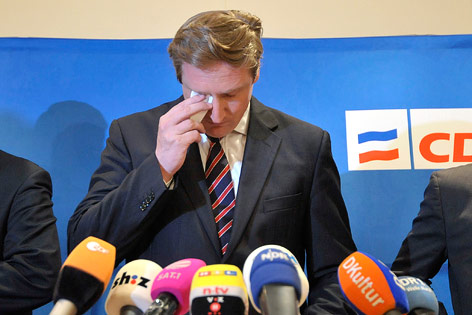 © Reuters/Morris MacMatzen CDU-Vorsitzende Christian von Boetticher von Schleswig-Holstein bei Rücktritt
