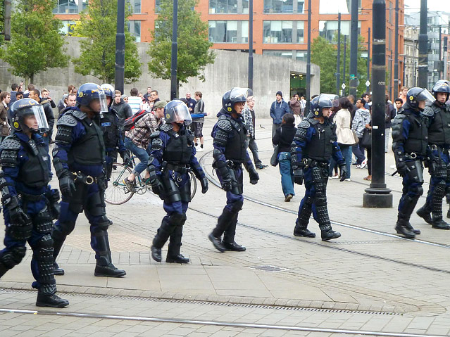 Polizei patrolliert in Manchester