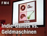 Beamer mit Indie-Bild