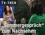 Moderatorin Ingrid Thurnher im Gespr&auml;ch mit Gr&uuml;nen-Chefin Eva Glawischnig