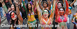 Chilenische Studentinnen demonstrieren
