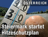 Ein Thermometer zeigt 40 Grad Celsius