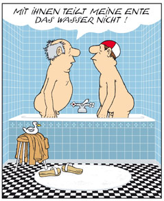 © WDR/Loriot Sketch von Lariot mit Herren in der Badewanne