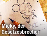 Strichzeichnung der Micky Mause