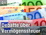Mehrere Geldscheine liegen übereinander