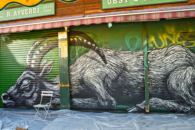© ORF.at/Dominique Hammer Steinbock-Graffiti des Streetart-Künstlers ROA